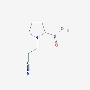 Chemical structure of 1-(2-Cyanoethyl)pyrrolidine-2-carboxylic acid