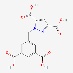 Chemical structure of 1-(3,5-Dicarboxybenzyl)-1H-pyrazole-3,5-dicarboxylic acid