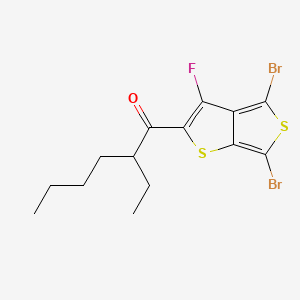 Chemical structure of 1-(4,6-Dibromo-3-fluorothieno[3,4-b]thiophen-2-yl)-2-ethylhexan-1-one