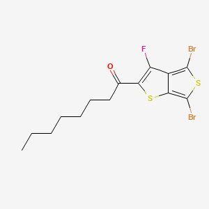 Chemical structure of 1-(4,6-Dibromo-3-fluorothieno[3,4-b]thiophen-2-yl)octan-1-one