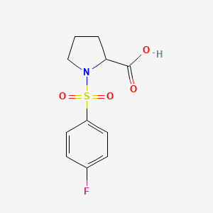 Chemical structure of 1-(4-Fluorobenzenesulfonyl)pyrrolidine-2-carboxylic acid