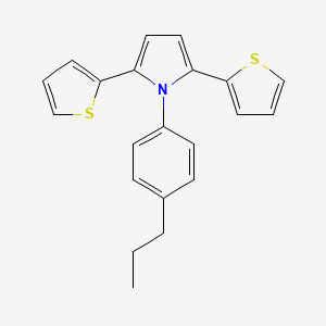 Chemical structure of 1-(4-Propylphenyl)-2,5-di(2-thienyl)-1H-pyrrole