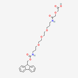 Chemical structure of 1-(9H-fluoren-9-yl)-3,19-dioxo-2,8,11,14,21-pentaoxa-4,18-diazatricosan-23-oate