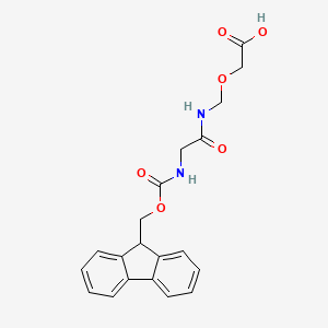 Chemical structure of 1-(9H-Fluoren-9-yl)-3,6-dioxo-2,9-dioxa-4,7-diazaundecan-11-oic acid