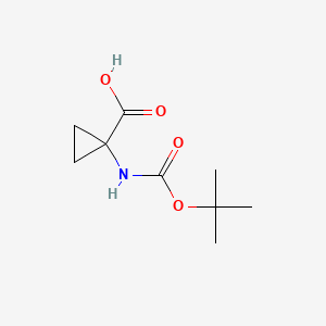 Chemical structure of 1-(Boc-Amino)cyclopropanecarboxylic acid