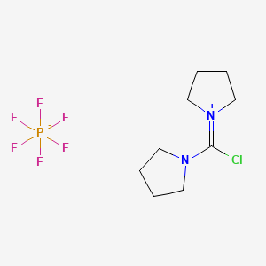 Chemical structure of 1-(Chloro-1-pyrrolidinylmethylene)pyrrolidinium hexafluorophosphate