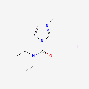 Chemical structure of 1-(Diethylcarbamoyl)-3-methyl-1h-imidazol-3-ium iodide