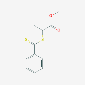 Chemical structure of 1-(Methoxycarbonyl)ethyl benzodithioate