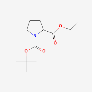Chemical structure of Boc-DL-Proline ethyl ester