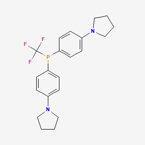 Chemical structure of 1,1'-(((Trifluoromethyl)phosphanediyl)bis(4,1-phenylene))dipyrrolidine