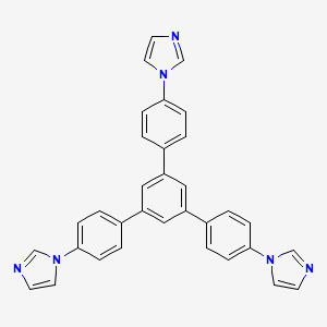 Chemical structure of 1,1'-(5'-(4-(1H-Imidazol-1-yl)phenyl)-[1,1':3',1''-terphenyl]-4,4''-diyl)bis(1H-imidazole)