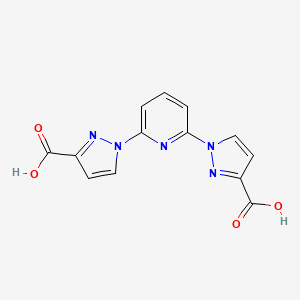 Chemical structure of 1,1'-(Pyridine-2,6-diyl)bis(1H-pyrazole-3-carboxylicacid)