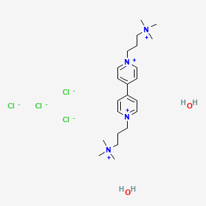 Chemical structure of 1,1'-Bis(3-(trimethylammonio)propyl)-[4,4'-bipyridine]-1,1'-diium chloride