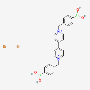 Chemical structure of 1,1'-Bis(4-boronobenzyl)-[4,4'-bipyridine]-1,1'-diium bromide
