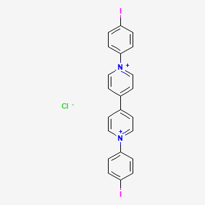 Chemical structure of 4,4'-Bipyridinium, 1,1'-bis(4-iodophenyl)-, dichloride