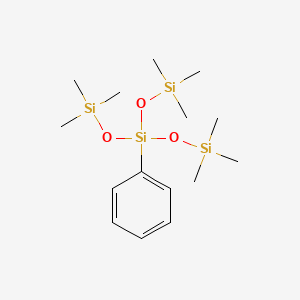 Chemical structure of 1,1,1,5,5,5-Hexamethyl-3-phenyl-3-((trimethylsilyl)oxy)trisiloxane
