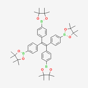 Chemical structure of 1,1,2,2-Tetrakis(4-(4,4,5,5-tetramethyl-1,3,2-dioxaborolan-2-yl)phenyl)ethene