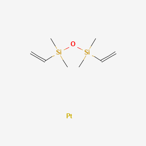 Chemical structure of 1,1,3,3-Tetramethyl-1,3-divinyldisiloxane, platinum salt