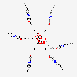 Chemical structure of 1,2,3,4,5,6-Hexa-O-[11-[4-(4-hexylphenylazo)phenoxy]undecanoyl]-D-mannitol