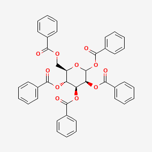 Chemical structure of 1,2,3,4,6-penta-O-benzoyl-D-mannopyranose