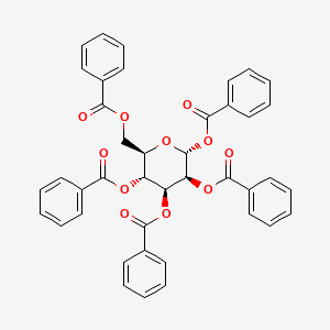 Chemical structure of 1,2,3,4,6-Penta-O-benzoyl-α-D-mannopyranose