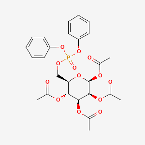 Chemical structure of 1,2,3,4-Tetra-O-acetyl-6-diphenylphosphoryl-β-D-mannopyranose