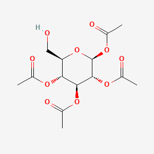 Chemical structure of 1,2,3,4-Tetra-O-acetyl-β-D-glucopyranose