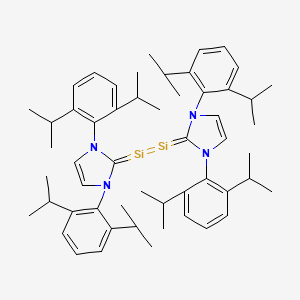 Chemical structure of 1,2-Bis(1,3-bis(2,6-diisopropylphenyl)-1,3-dihydro-2H-imidazol-2-ylidene)disilene