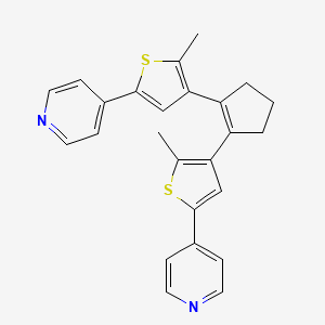 Chemical structure of 1,2-Bis(2-methyl-5-(pyridin-4-yl)thiophen-3-yl)cyclopent-1-ene