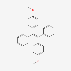 Chemical structure of 1,2-Bis(4-methoxyphenyl)-1,2-diphenylethene