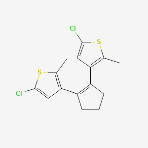 Chemical structure of 1,2-Bis(5-chloro-2-methylthiophen-3-yl)cyclopent-1-ene