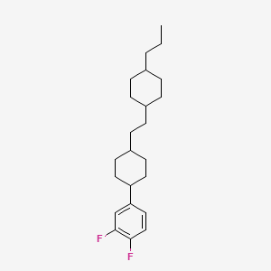 Chemical structure of 1,2-Difluoro-4-((1S,4R)-4-(2-((1S,4S)-4-propylcyclohexyl)ethyl)cyclohexyl)benzene