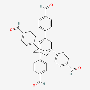 Chemical structure of 1,3,5,7-tetrakis(4-formylphenyl)adamantane