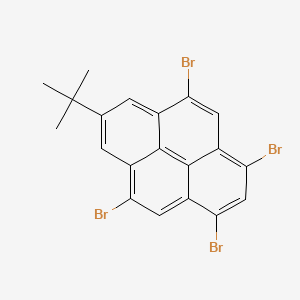 Chemical structure of 1,3,5,9-Tetrabromo-7-(tert-butyl)pyrene