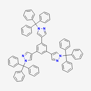 Chemical structure of 1,3,5-Tris(1-trityl-4-pyrazolyl)benzene