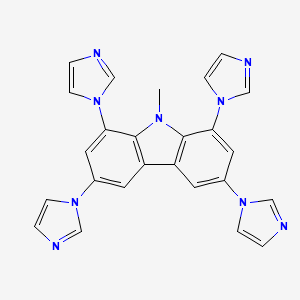 Chemical structure of 1,3,6,8-Tetra(1H-imidazol-1-yl)-9-methyl-9H-carbazole