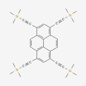 Chemical structure of 1,3,6,8-Tetrakis((trimethylsilyl)ethynyl)pyrene