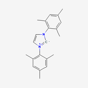 Chemical structure of 1,3-Bis(2,4,6-trimethylphenyl)-1,3-dihydro-2H-imidazol-2-ylidene