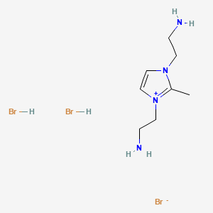 Chemical structure of 1,3-Bis(2-aminoethyl)-2-methyl-1H-imidazol-3-ium bromide dihydrobromide
