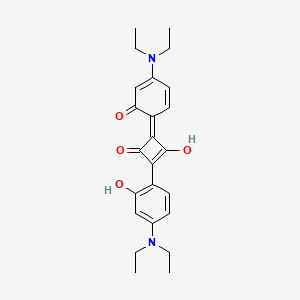 Chemical structure of 1,3-Bis(4-(diethylamino)-2-hydroxyphenyl)-4-oxocyclobut-2-en-1-yliumolate