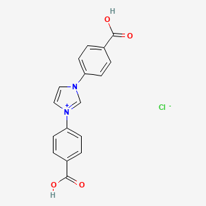 Chemical structure of 1,3-Bis(4-carboxyphenyl)imidazolium chloride