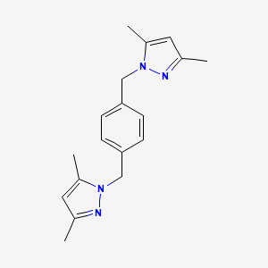 Chemical structure of 1,4-Bis((3,5-dimethyl-1H-pyrazol-1-yl)methyl)benzene