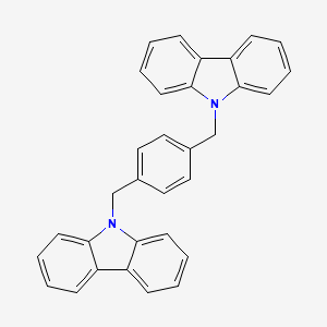 Chemical structure of 1,4-Bis((9H-carbazol-9-yl)methyl)benzene