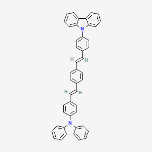 Chemical structure of 1,4-Bis(4-(9H-carbazol-9-yl)styryl)benzene