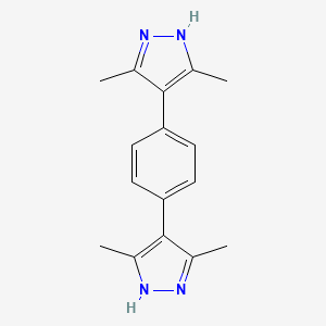 Chemical structure of 1,4-Bis(3,5-dimethyl-1H-pyrazol-4-yl)benzene