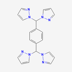 Chemical structure of 1,4-Bis(di(1H-pyrazol-1-yl)methyl)benzene