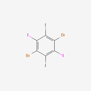 Chemical structure of 1,4-Dibromo-2,3,5,6-tetraiodobenzene