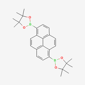 Chemical structure of 1,6-Bis(4,4,5,5-tetramethyl-1,3,2-dioxaborolan-2-yl)pyrene