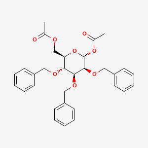 Chemical structure of 1,6-Di-O-acetyl-2,3,4-tri-O-benzyl-α-D-mannopyranose