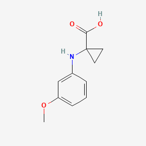 Chemical structure of 1-[(3-Methoxyphenyl)amino]cyclopropane-1-carboxylic acid